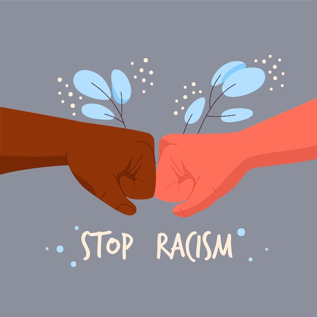 Free vector stop racism illustration design