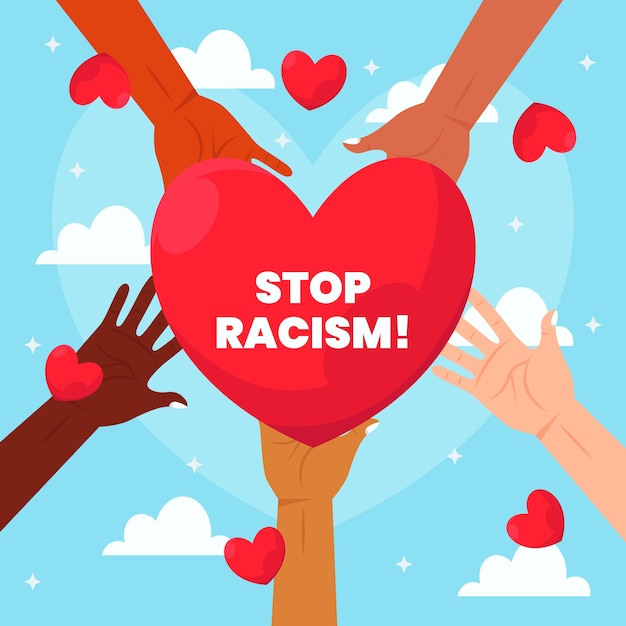 Бесплатное векторное изображение Остановить расизм иллюстрации