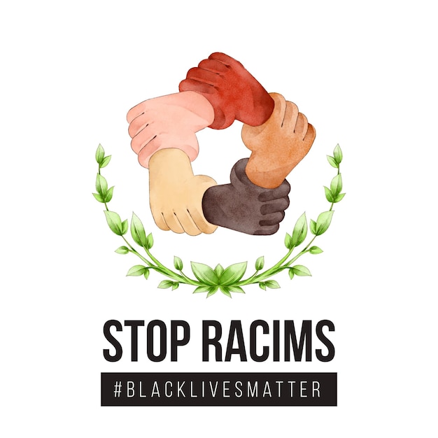 Stop racism with hands