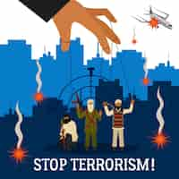 Free vector stop terrorism illustration