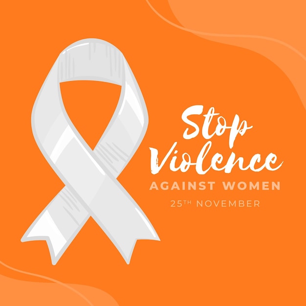 Stop violence against women awareness ribbon