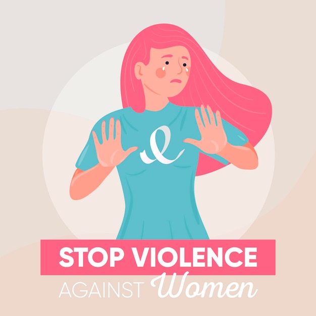 Stop violence against women concept