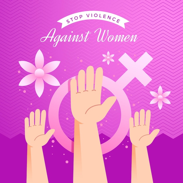 Stop violence against women hands in the air