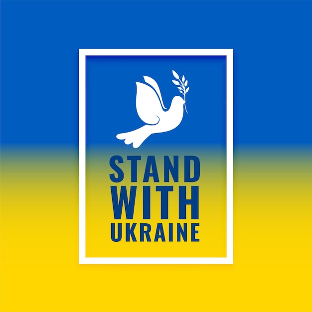 무료 벡터 전쟁을 멈추고 소셜 미디어를 위한 우크라이나 컨셉 포스터와 함께하십시오