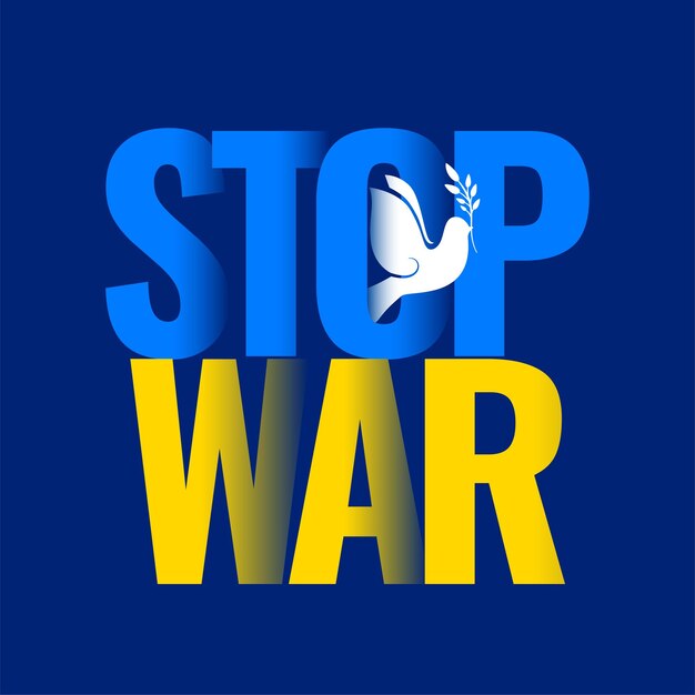 Stop war between ukraine and russia concept