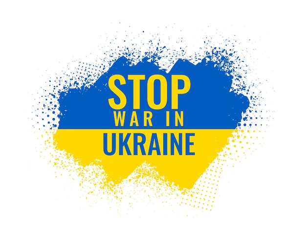 Free vector stop war in ukraine text in country flag