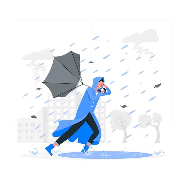 Бесплатное векторное изображение Иллюстрация концепции шторма