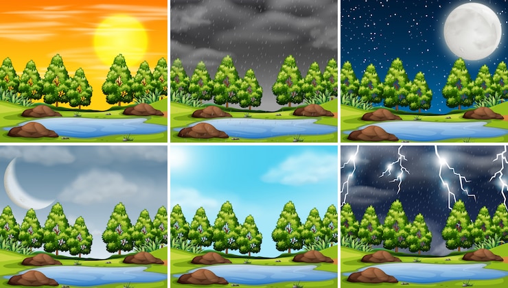Free Vector stormy weather in natre scene