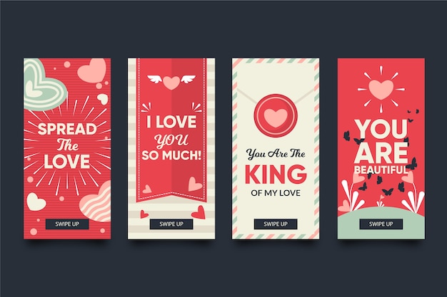 Free vector story collection valentine's day