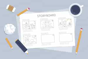 Vettore gratuito concetto di storyboard illustrato