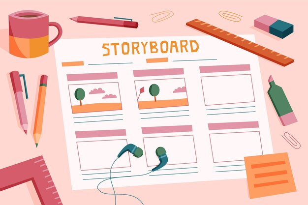 Free vector storyboard concept illustration