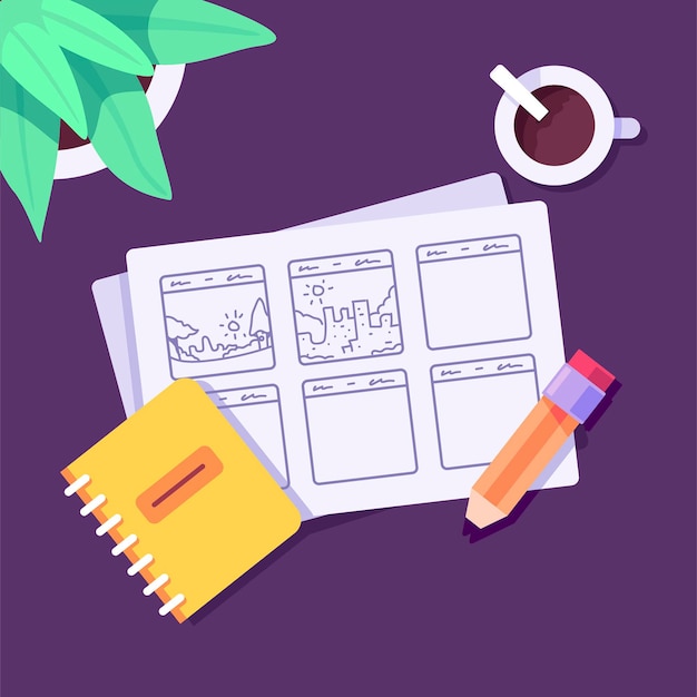 無料ベクター ストーリーボードのコンセプト