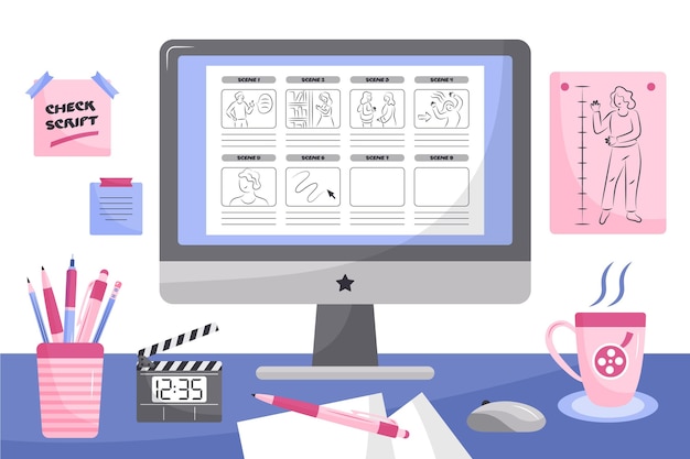 Vettore gratuito concetto di storyboard