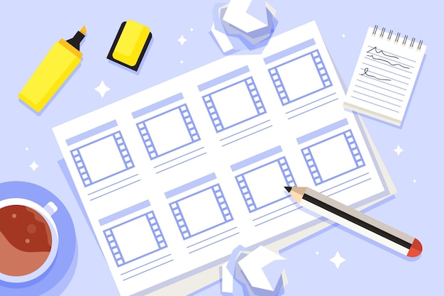 Free vector storyboard concept