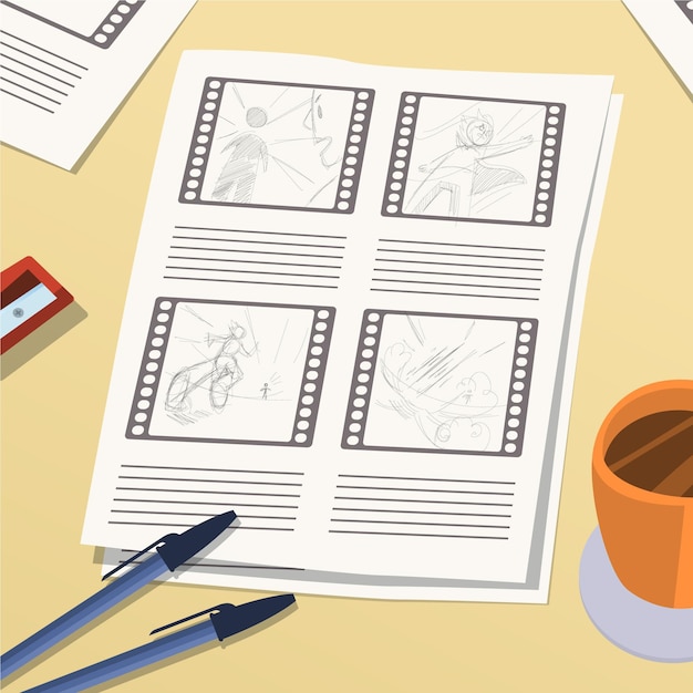 Vettore gratuito concetto di storyboard