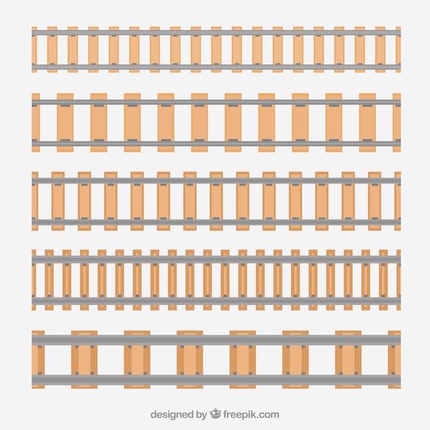 Free vector straight train track collection