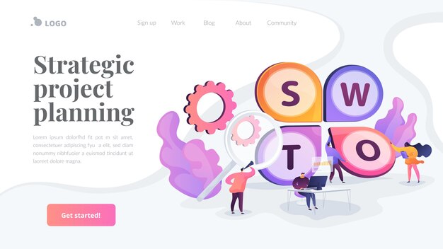 Strategic project planning landing page