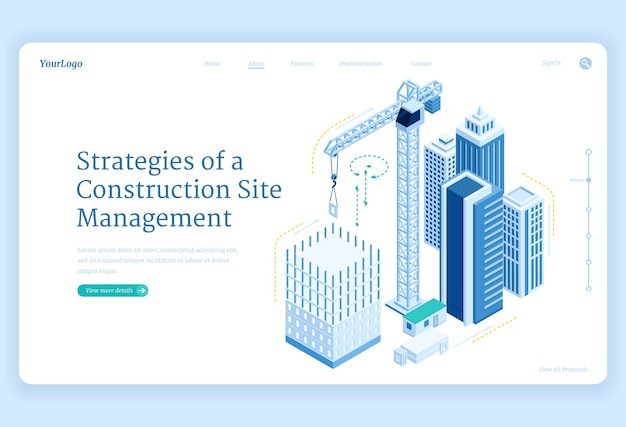 Strategies of construction site management banner