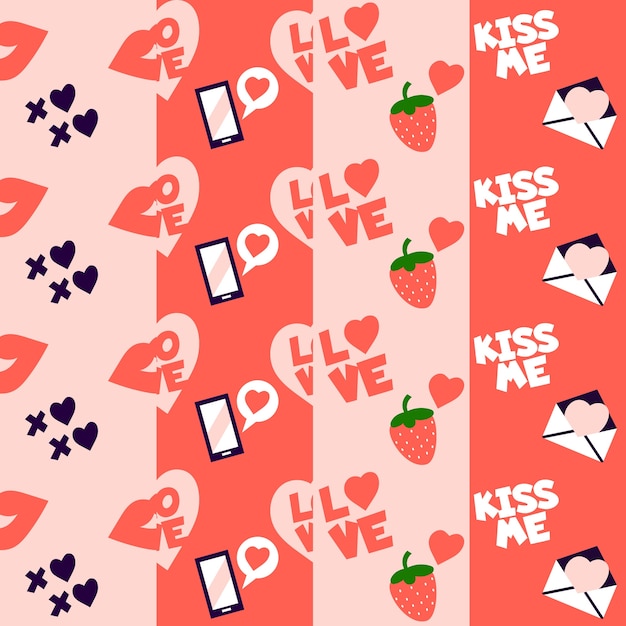 イチゴと愛の手紙バレンタインパターン
