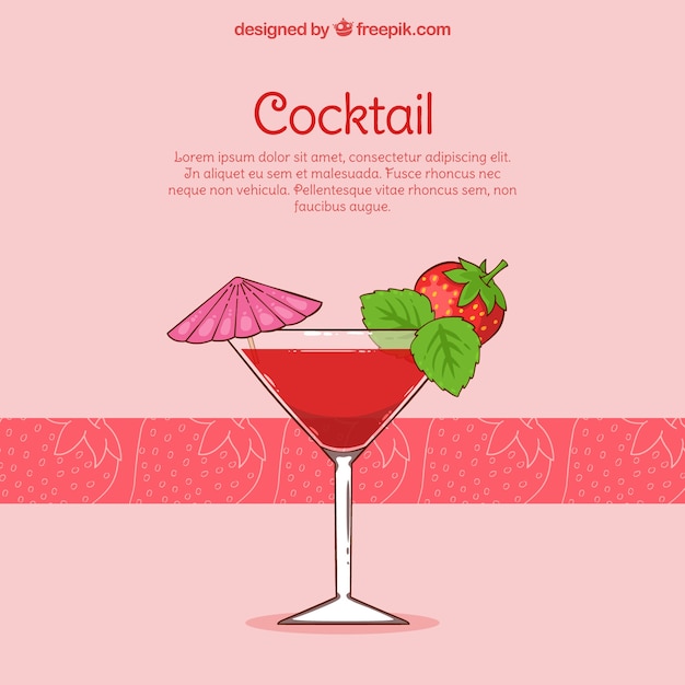 Free vector strawberry cocktail background