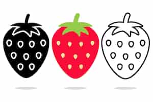 Free vector strawberry fruit flat glyph outline