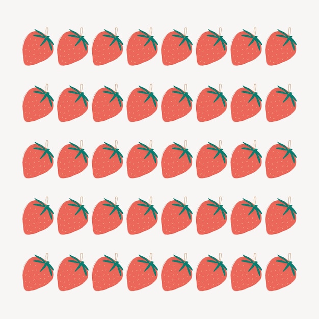 Free vector strawberry pattern brush illustrator vector seamless set