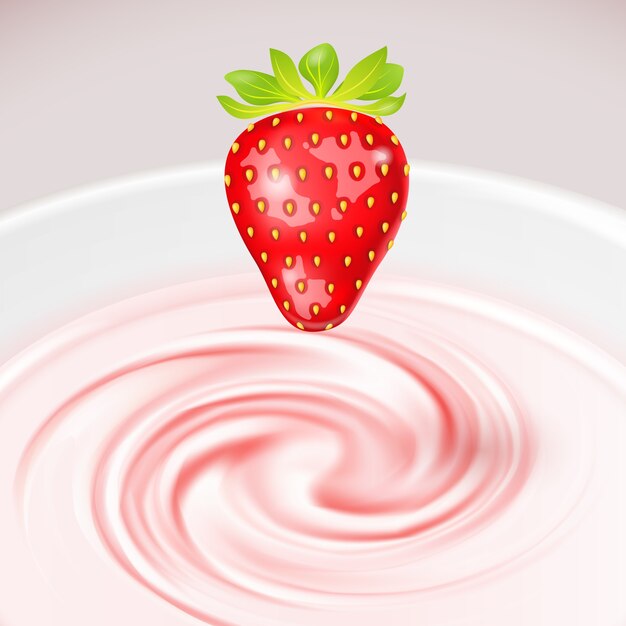 Strawberry over twist yogurt