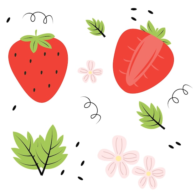 Strawberry Vector Seamless Pattern