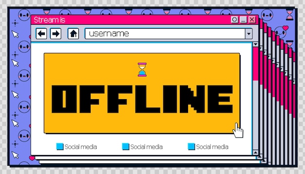 Vettore gratuito lo streaming è un layout del banner di sfondo twitch offline