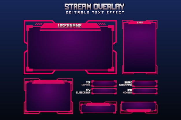 Free vector stream overlay twitch gaming