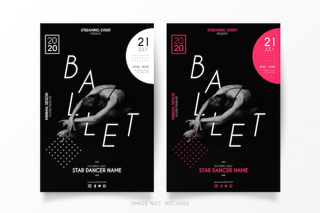 Streaming ballet event poster template