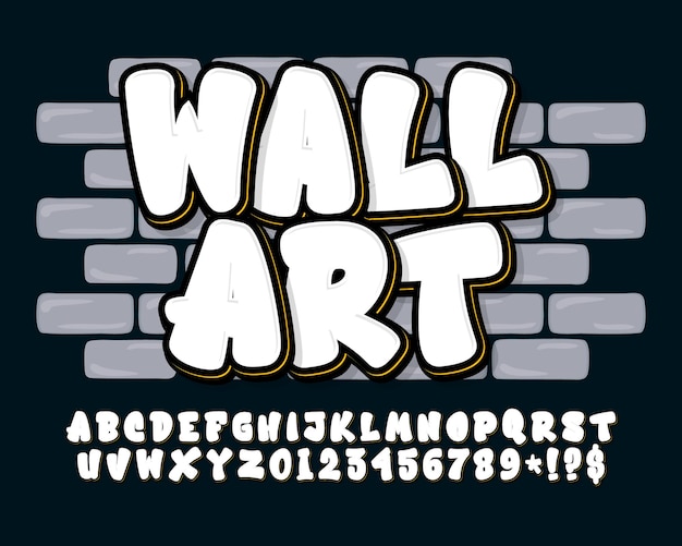 Free vector street art graffiti fonts alphabet