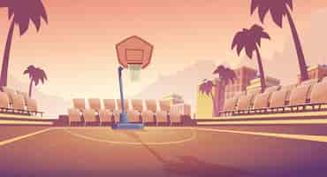 Free vector street basketball court