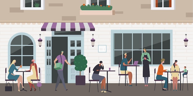 Иллюстрация уличного кафе