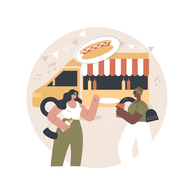 Бесплатное векторное изображение Фестиваль уличной еды абстрактная иллюстрация
