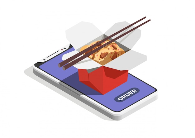 Бесплатное векторное изображение Уличная еда онлайн заказать концепцию