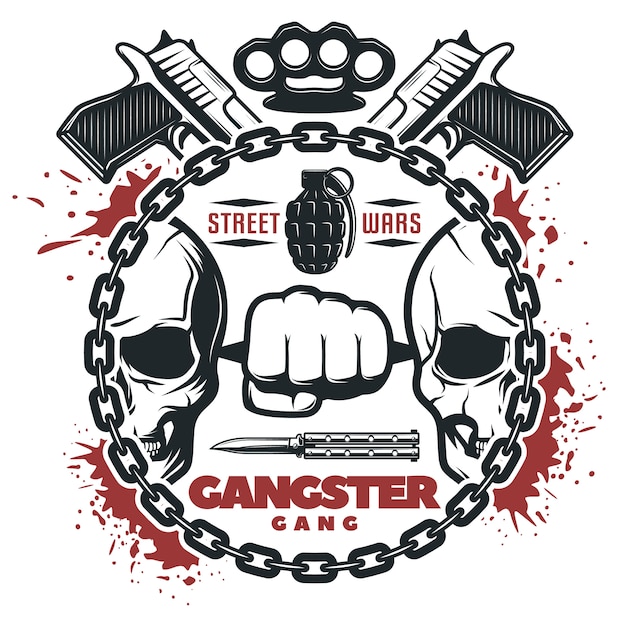 Vettore gratuito stampa street gang wars