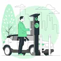 Free vector street paid parking concept illustration