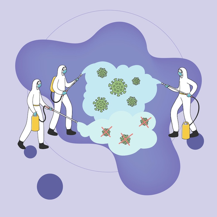 Free Vector street and public places disinfection