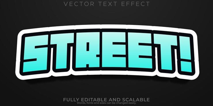 Free Vector street sticker text effect editable cool modern font style