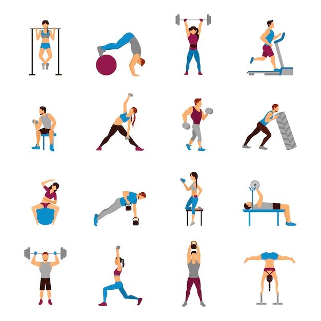 Free vector strength training workout set