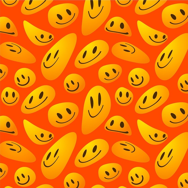 Free vector stretched distorted emoticon pattern template