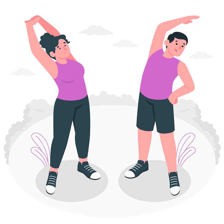 Free Vector stretching exercises concept illustration