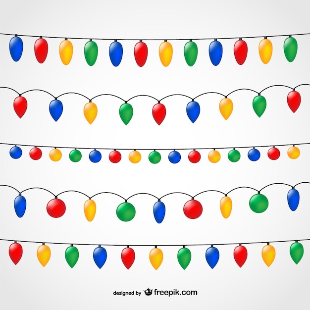 Free vector string of christmas lights