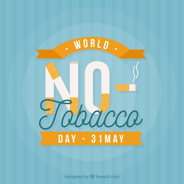 Striped background with cigarettes for no tobacco day