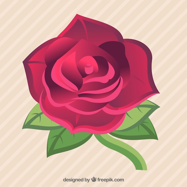 Free vector striped background with fantastic rose