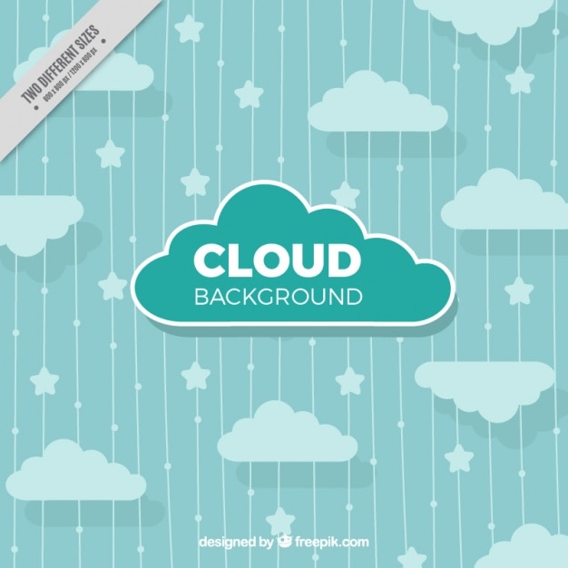 Free vector striped background with stars and clouds