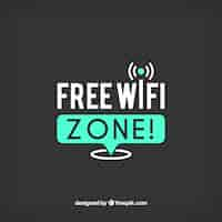 Free vector striped background with wifi connection