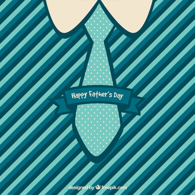 Free vector striped fathers day card with a tie