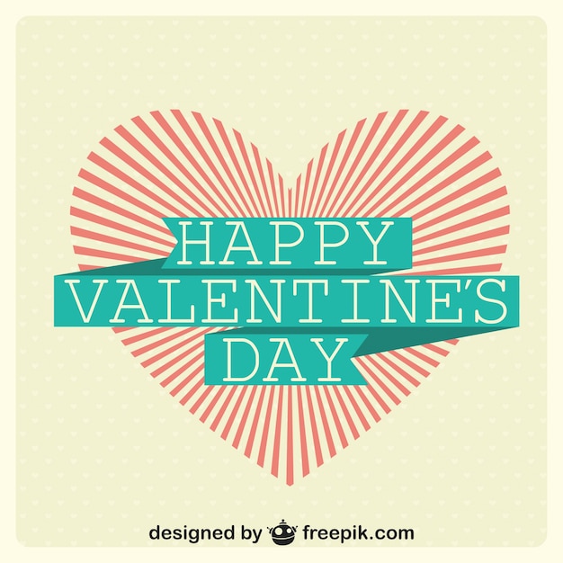 Free vector striped heart in valentine's day card